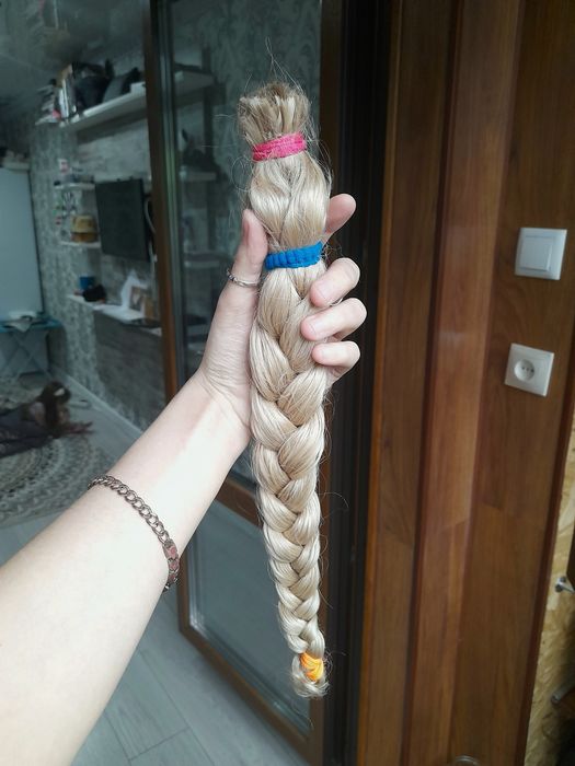 Натуральный блонд волосы детские мягкие