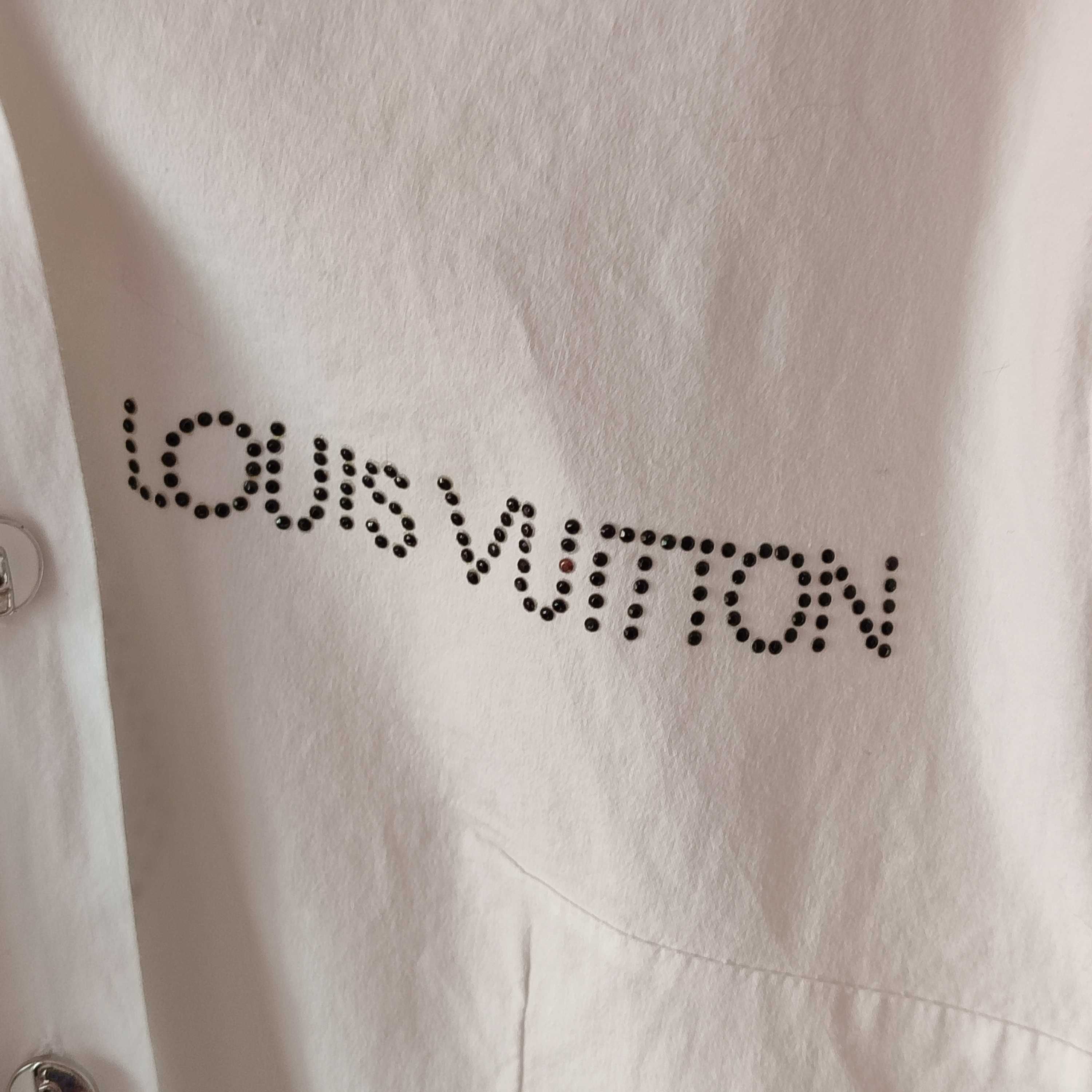 Дамска риза Louis Vuitton бяла риза с камъни