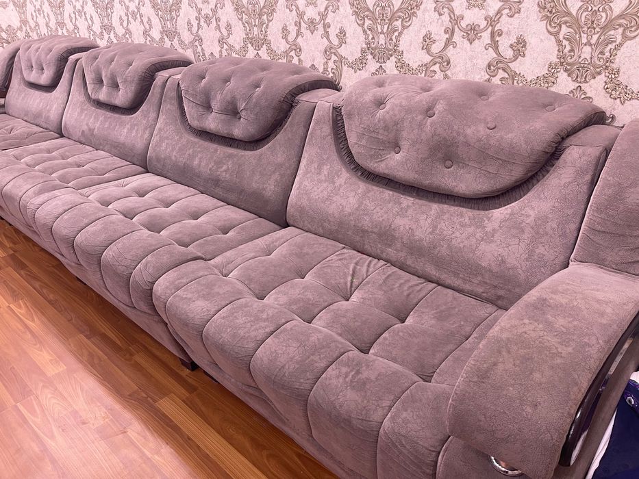 Диван мягкий серый цвет