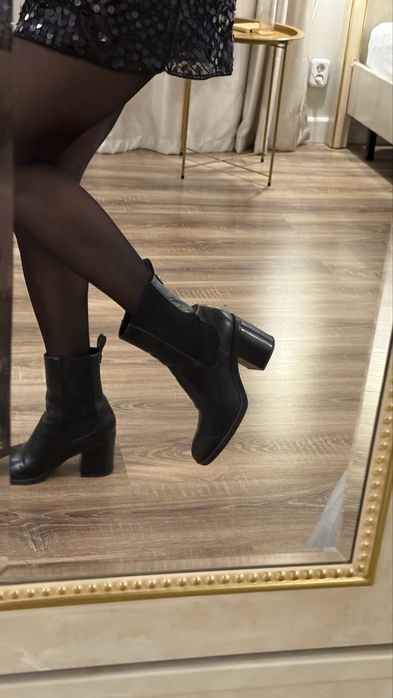 Полусапожки кожаные zara 37 размер