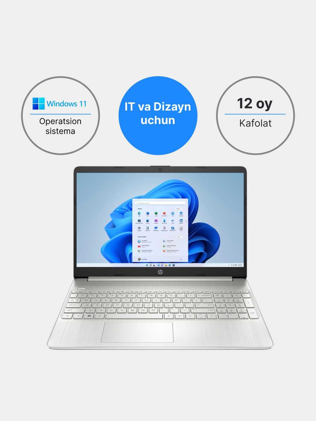 Продаётся новый ноутбук HP -15s-fg5066TU (I5-1235U/8Gb/512Gb/15,6/)