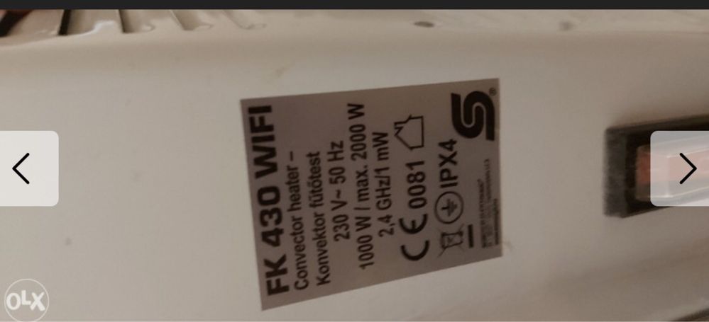 convector electric cu Wi-Fi, modelul FK 430 WIFI.