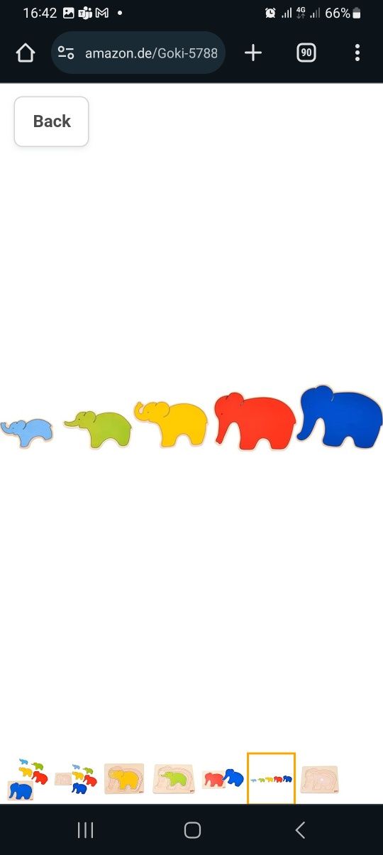 puzzle lemn  masiv montesorri goki bebe montesori elefant