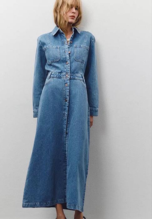 Джинсовое поатье  zara