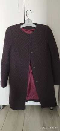 Palton vișiniu din lana