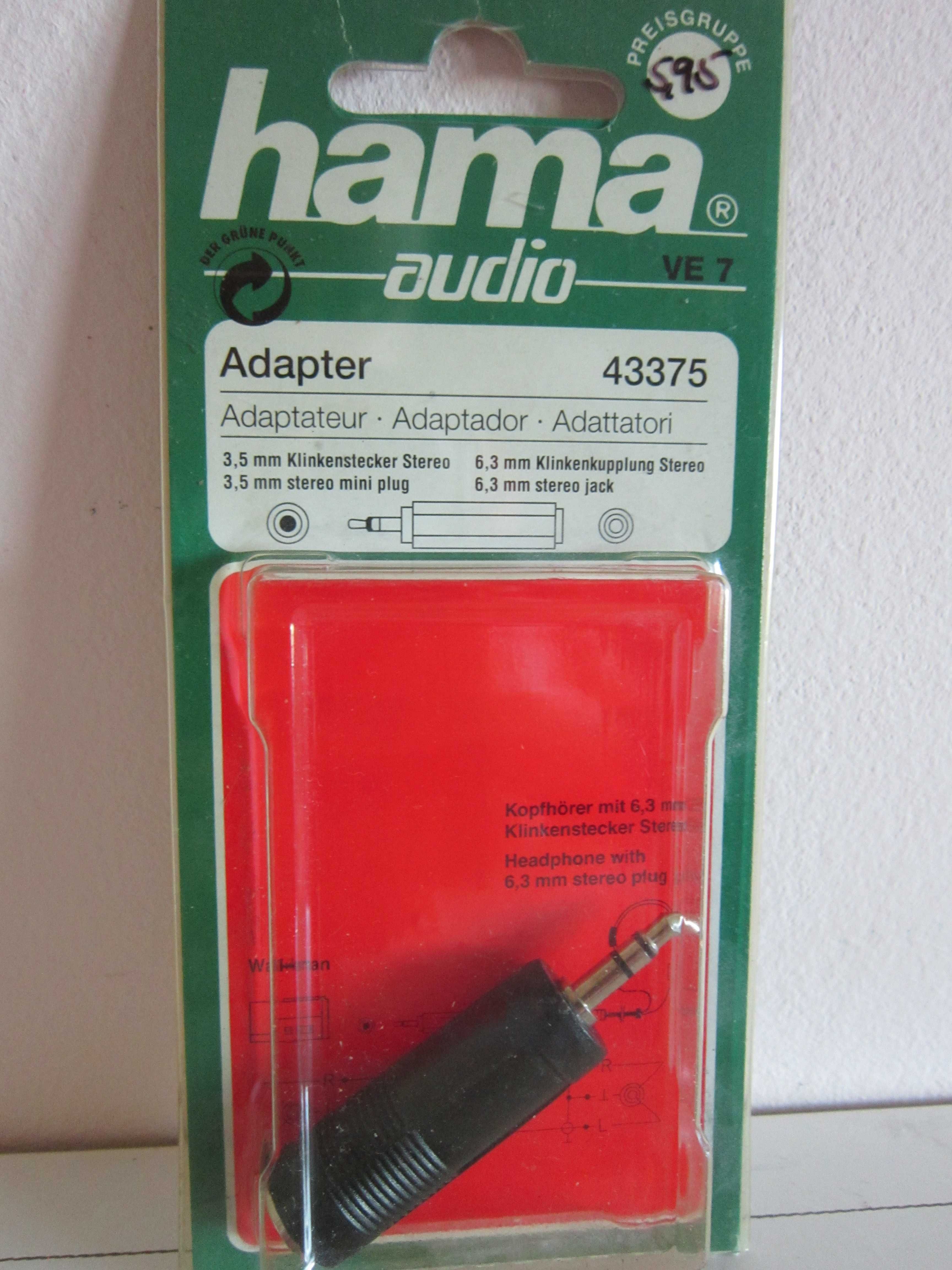 Adaptor Audio Stereo Hama fabricat Germania 2 bucati noi