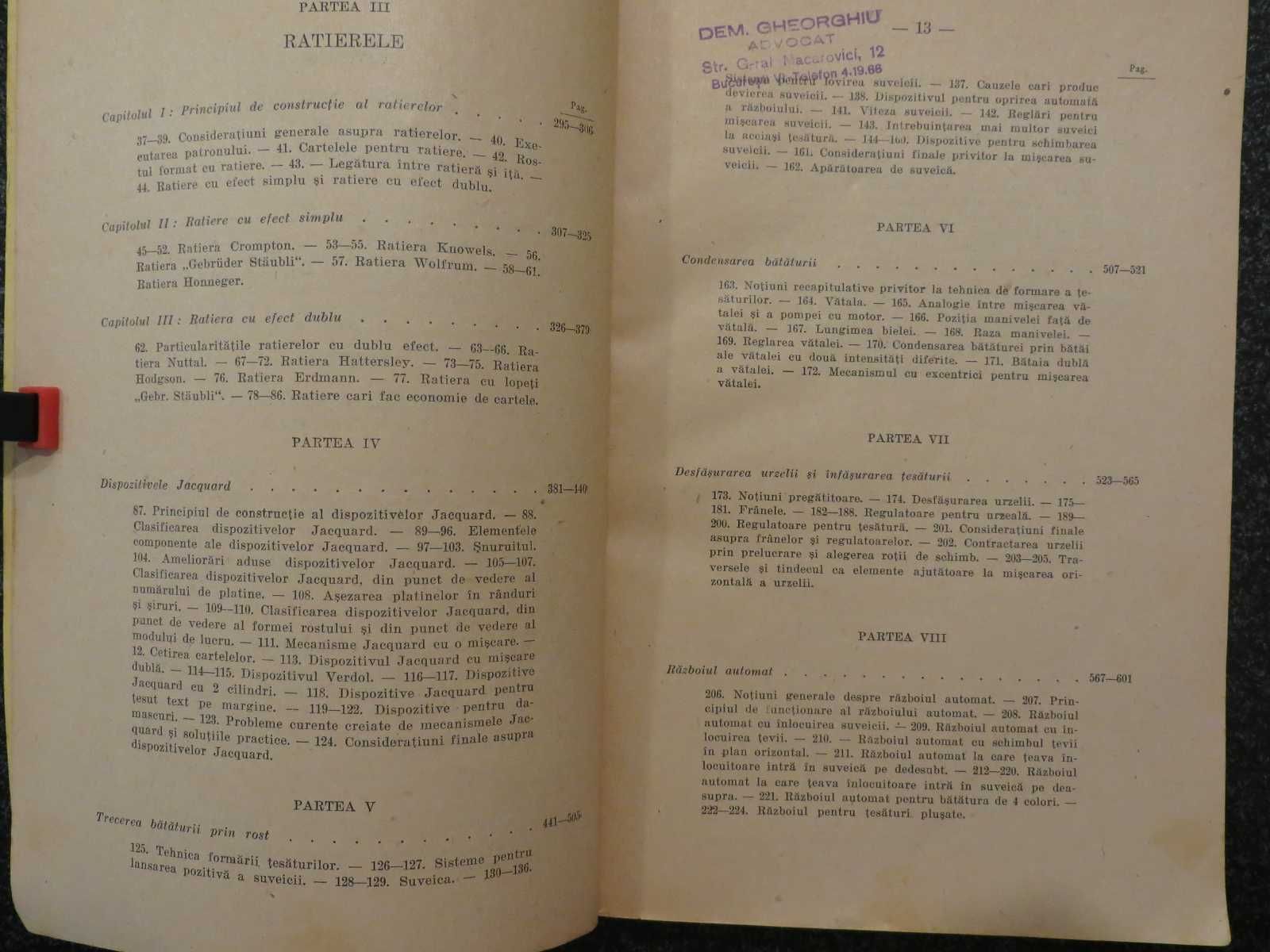 Tratat de tesatorie  Iosif Ionescu-Muscel  1948  dedicatie + autograf