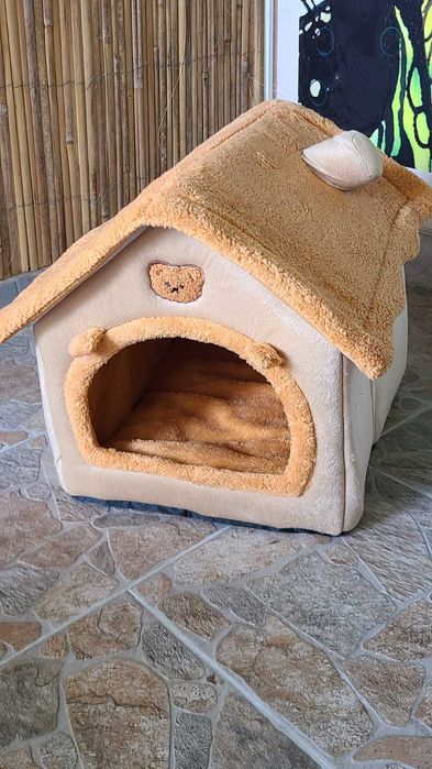 OFERTA! Casuta animale pufoasa / culcus caini si pisici Large