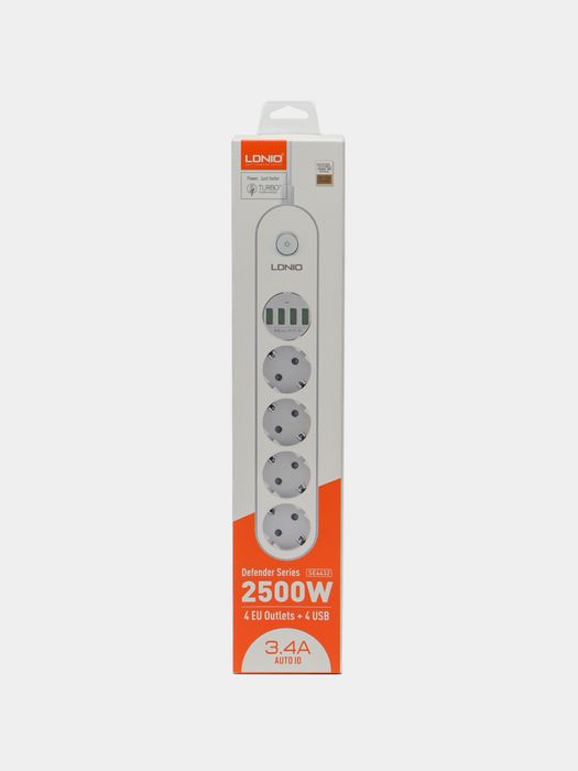 Пилот, удлинитель сетевой фильтр LDNIO 4 розетки 4 USB