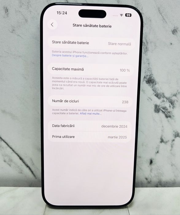 iPhone 16 Pro Max 256 GB Black 100% 238 Cicluri Zeus Amanet 64863