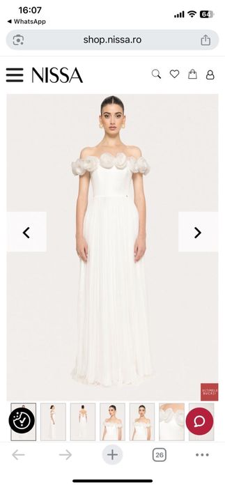 Rochie de mireasa, Marca Nisaa, material matase naturala, marimea 38