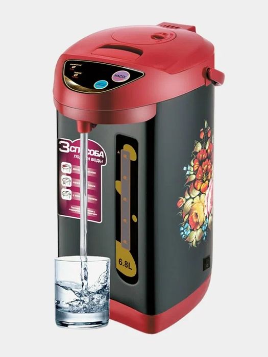 Термопот-термос-чайник Emerald EK-7906A, металлический корпус, 6.8 л