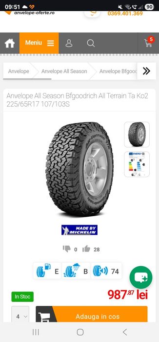 Anvelope 225/65/r17