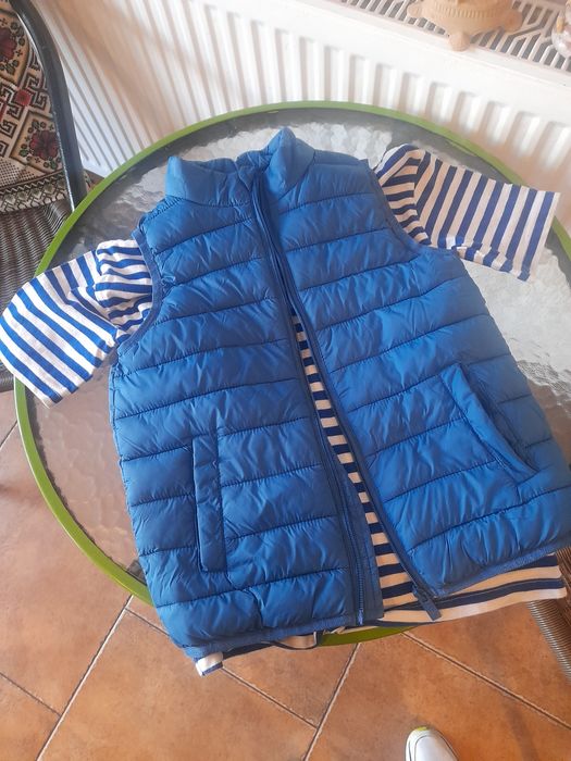 Set tricou h&m si vesta Okaidi 128 cm ,7-8 ani