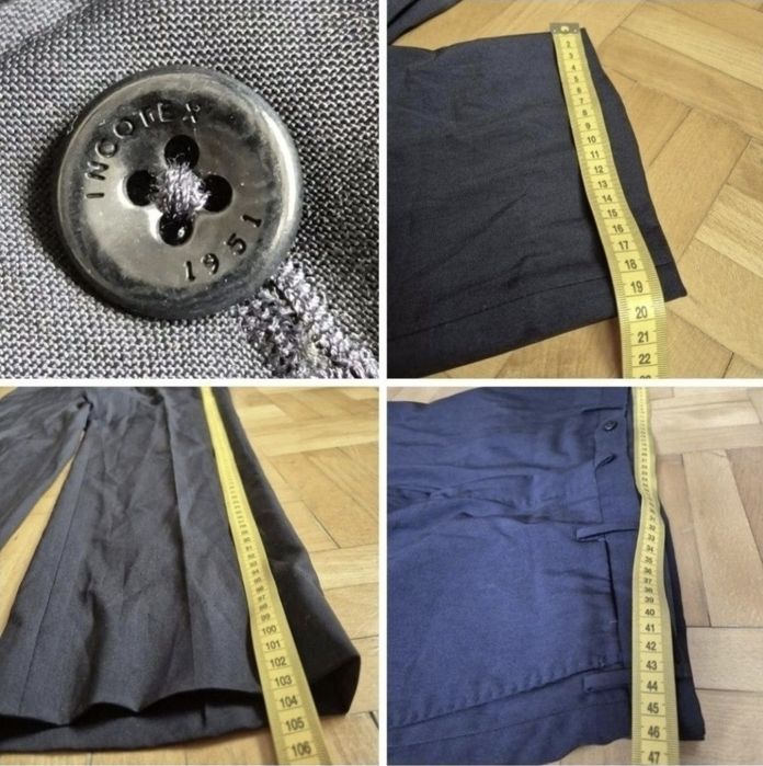 Pantaloni Incotex din Lână Super 120's, Bleumarin - 52