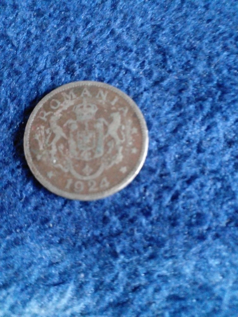 Moneda 2 lei din 1924 + monede 1 leu din 1947 si 1949