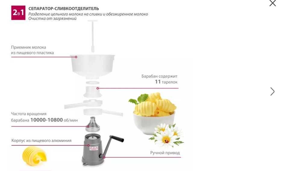 Сепаратор-сливкоотделитель  с ручным приводом