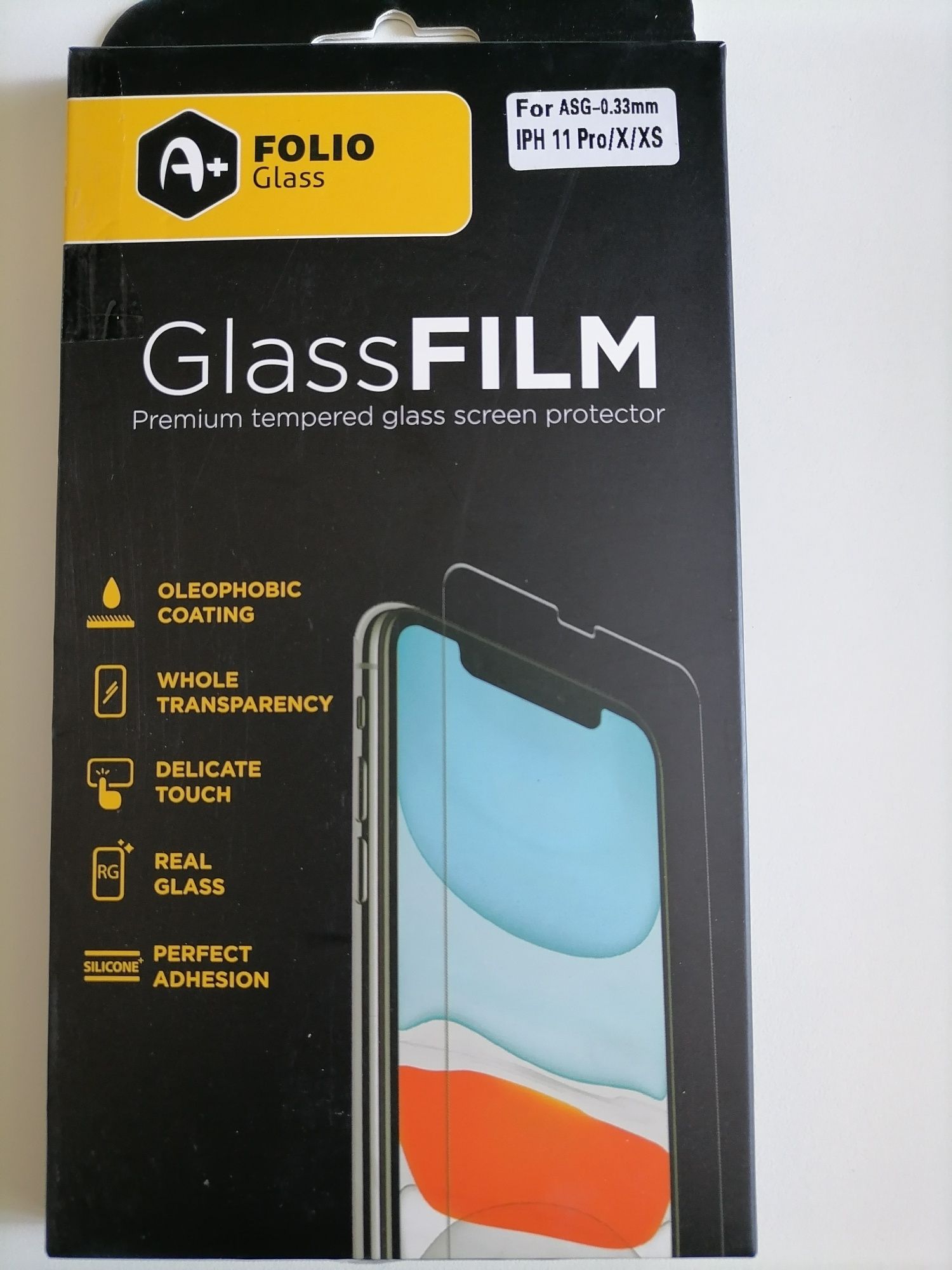 Vând folie sticla pentru Iphone 11 Pro, X, xs,nou calitate la cutie.