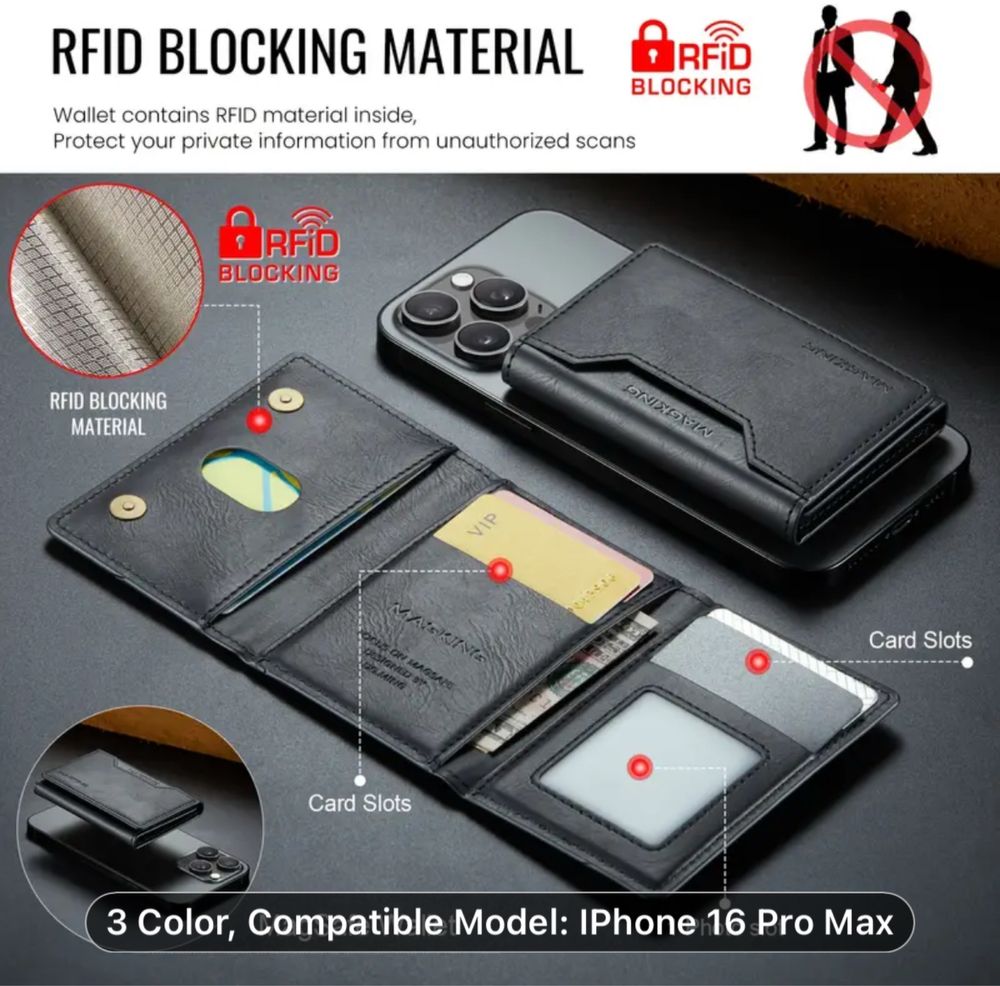Магнитен wallet за iphone (11-17) серия