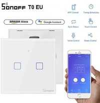 Sonoff T0 единичен/двоен Ключ за осветление с WiFi/сензорно управление