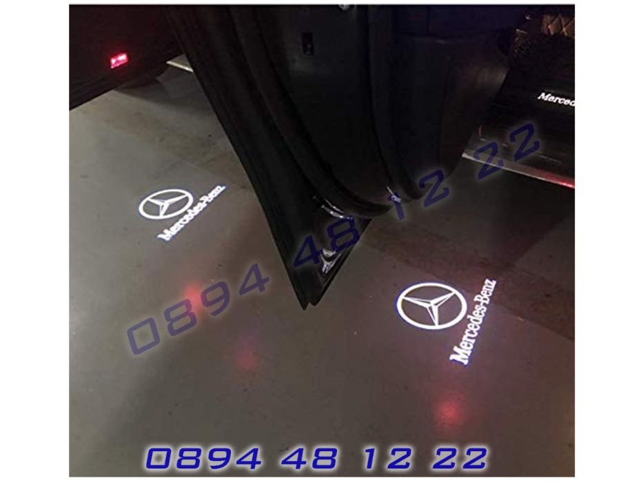 LED ЛЕД Светещо Лого Проектор Врата Автомобил Кола Mercedes Мерцедес