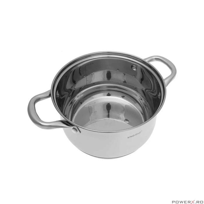 Set de 5 oale cu capac din inox, dimensiuni 16, 16, 18, 20, 24 cm,