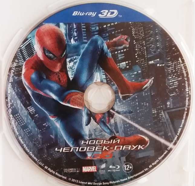 Диск  Blu-ray "Новый Человек-Паук в 3D,  блю рэй.