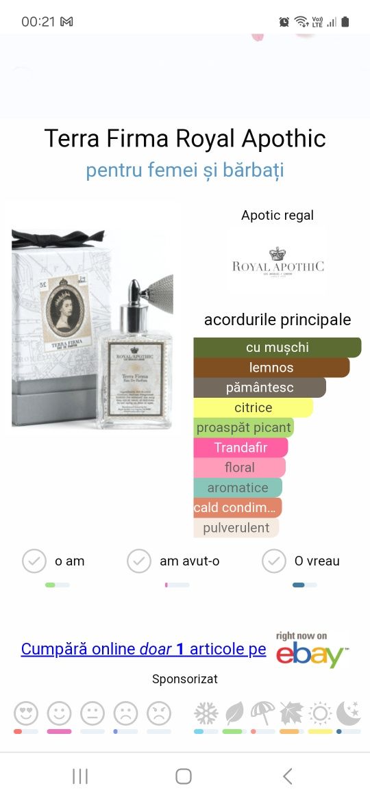 Vand parfum  unisex Terra Firma