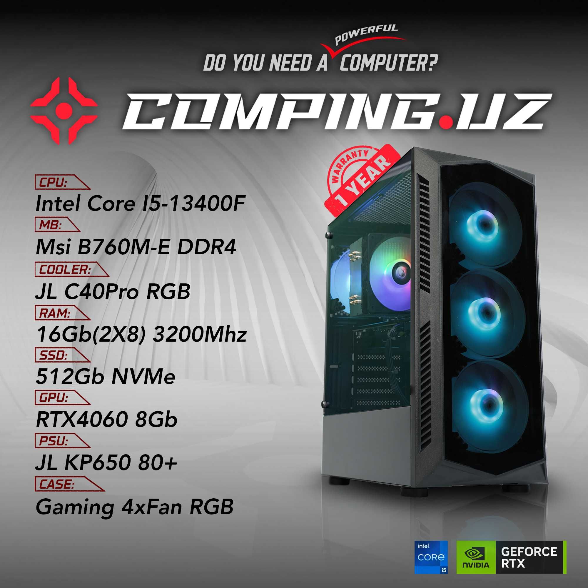 (NEW) 13400F/B760M/16Gb/512Gb/RTX4060