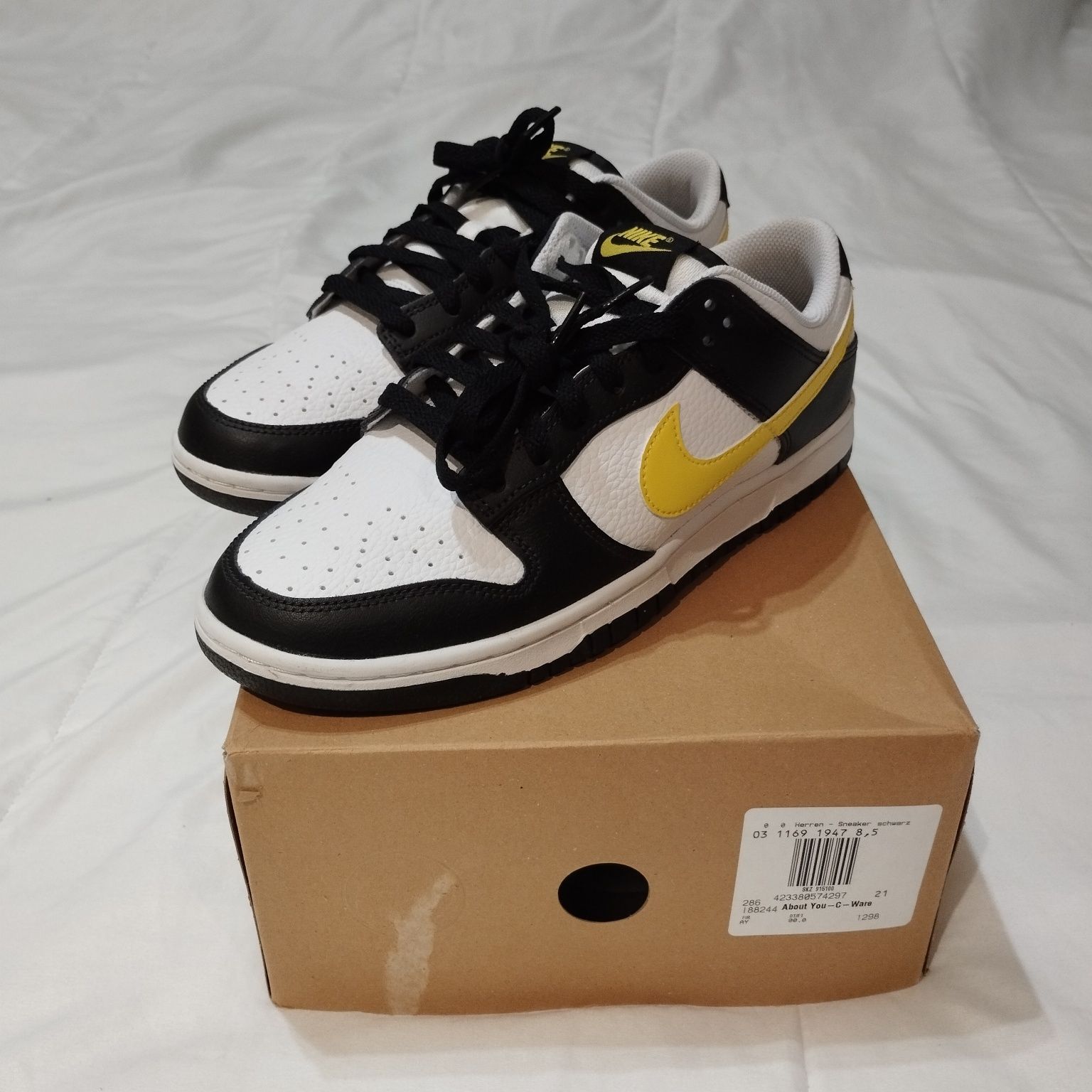 Nike Dunk Low Black Opti Yellow, 42