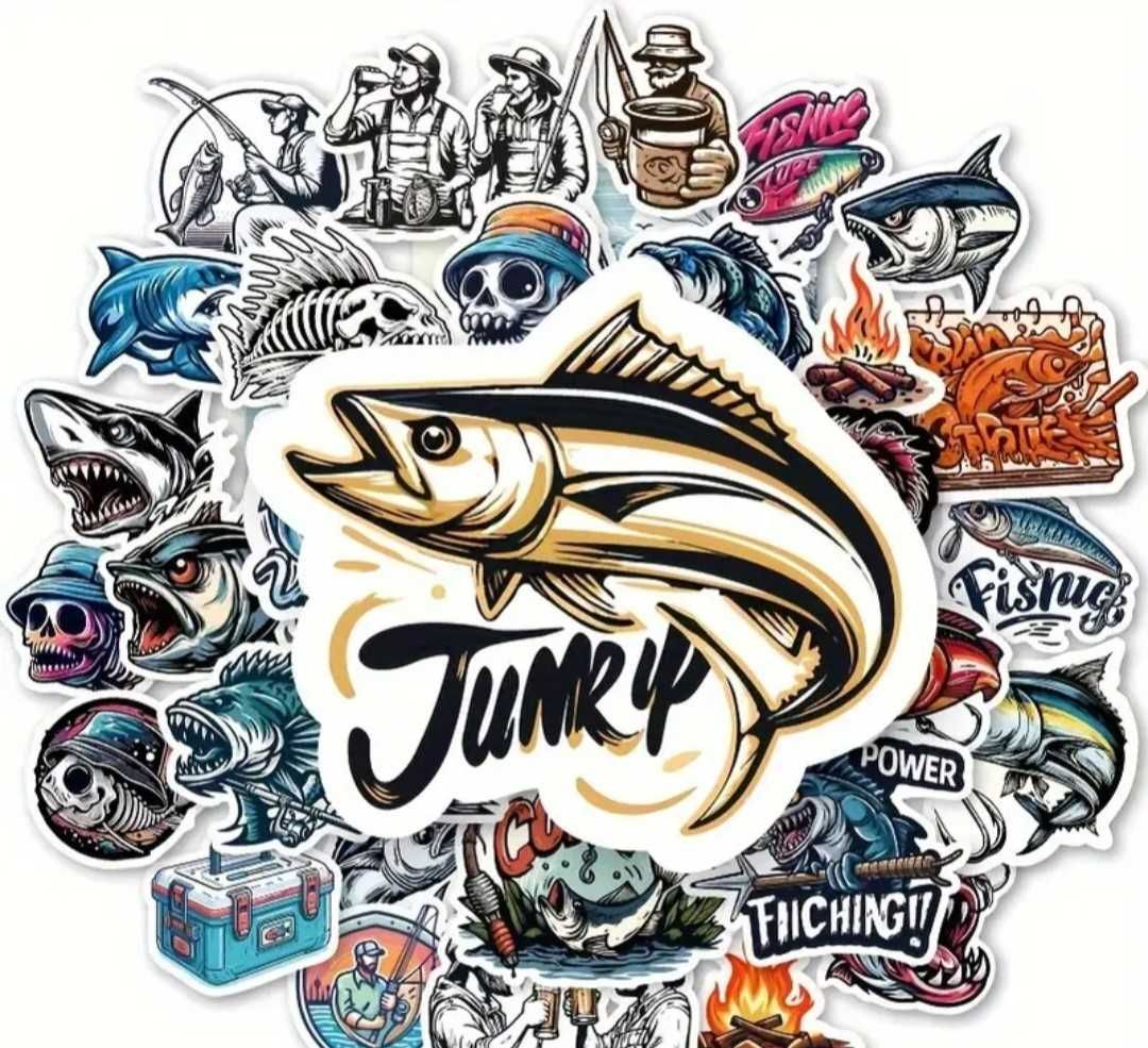 Fishing Stickers 50pcs 6x7см