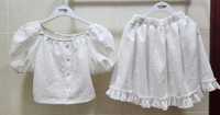 Костюм (блузка и юбка) белого цвета для девочки