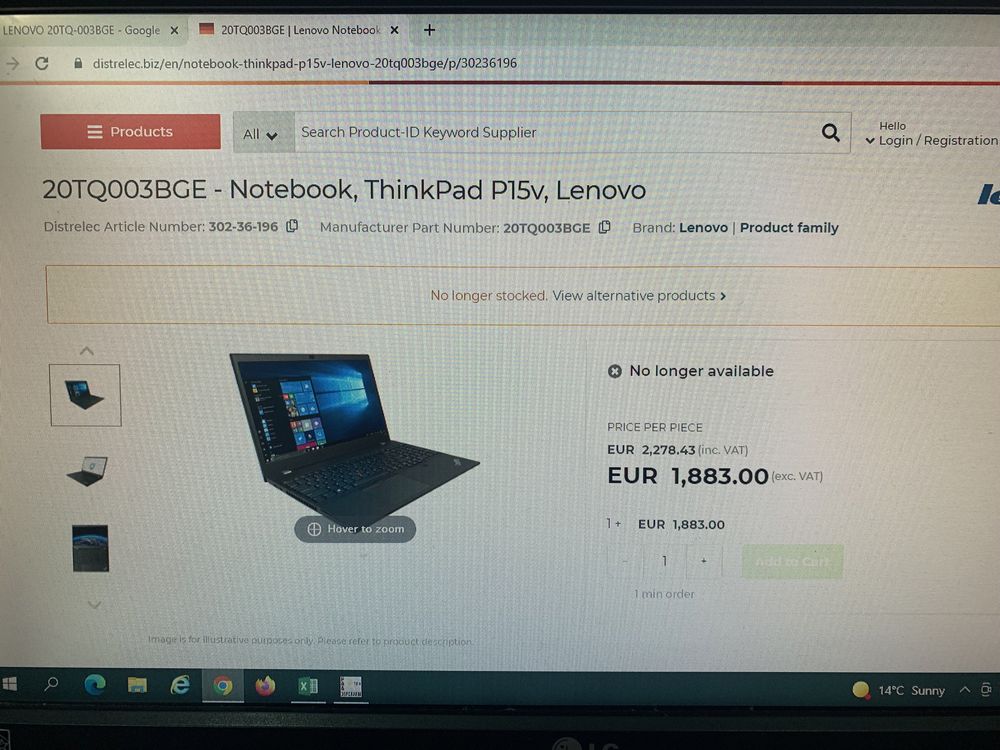 Workstation Lenovo ThinkPad P15v 20TQ003BGE