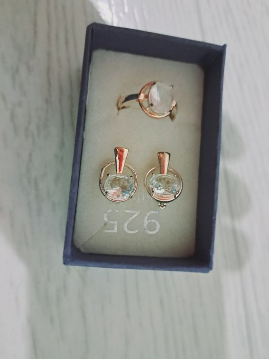 Күміс набор сақина сырға