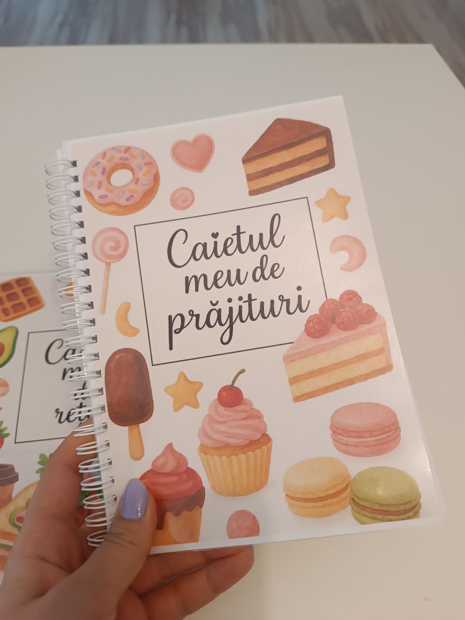 Agenda caiet de retete + prajituri, 2 bucati, cu spirala