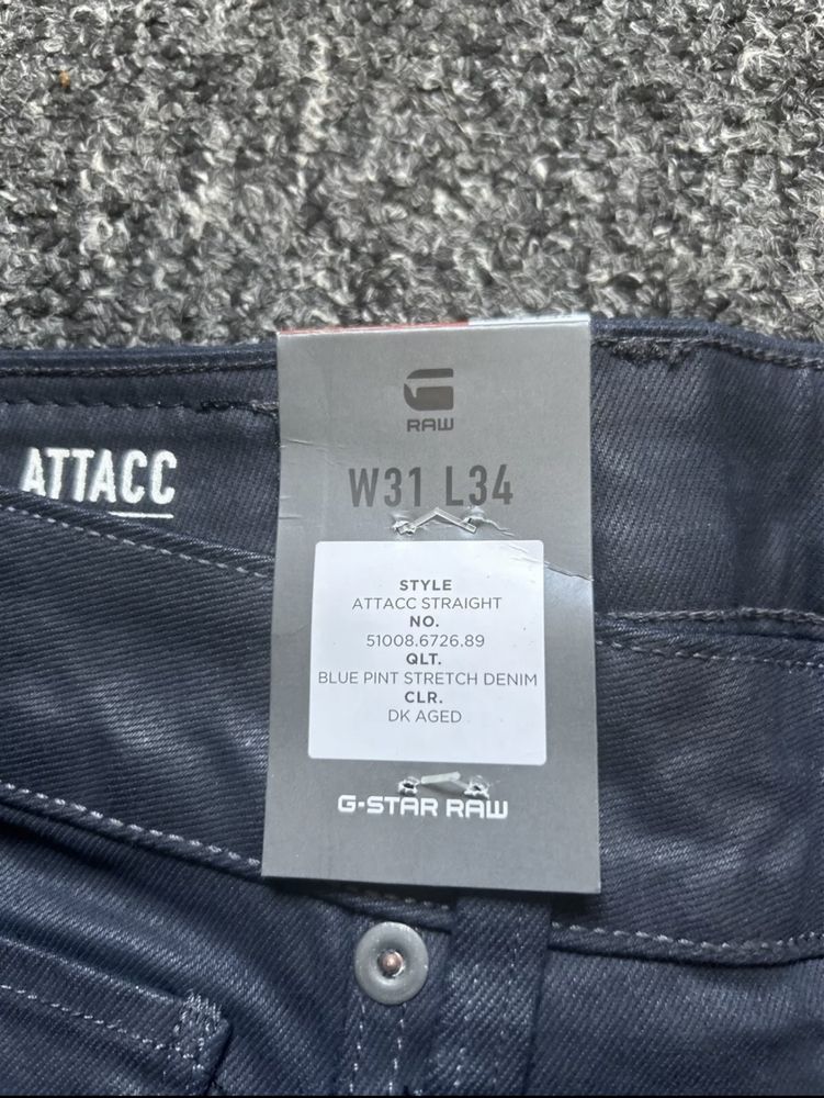 G-Star G Star Attacc Denim Jeans Straight W31 L34