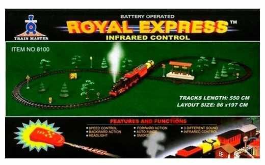 Железная дорога Royal Express 6.7 м 75 элементов звук свет дым