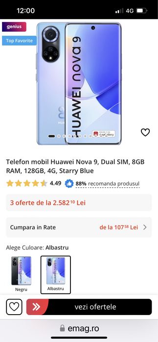 Telefon Huawei Nova 9 Dual sim + smartwatch PRO