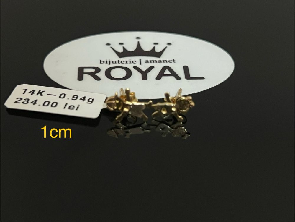 Bijuteria Royal CB : Cercei dama aur 14k 0,94gr 1cm