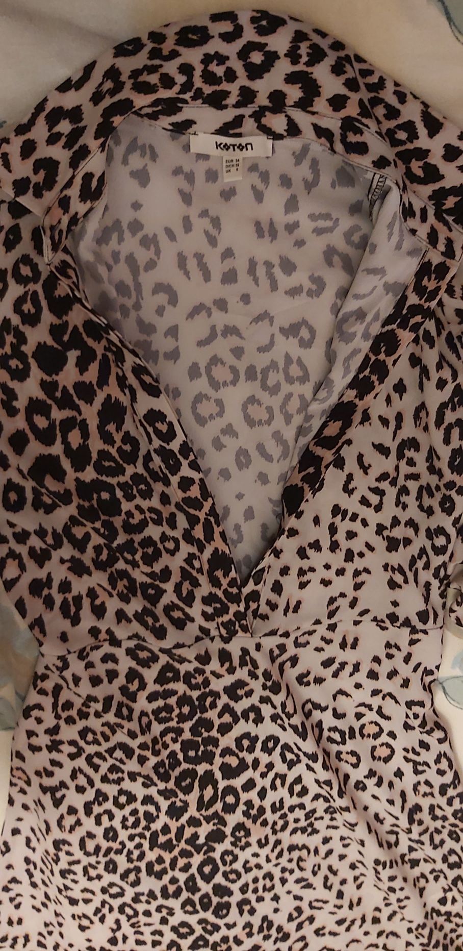 Rochie noua NEPURTATA imprimeu/print leopard lunga măsură 34 noua, ne
