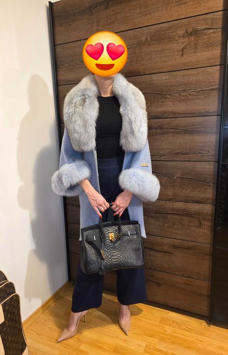 Палто от сребърна лисица