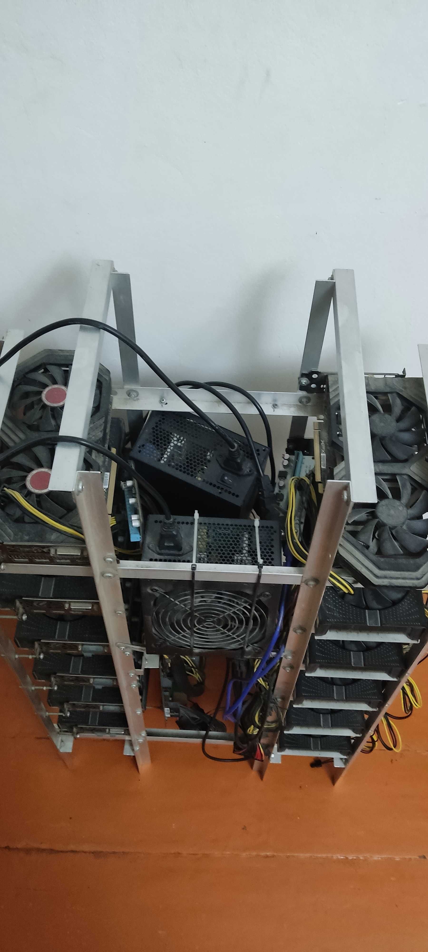 Майнинг ферма 12 видеокарт mining