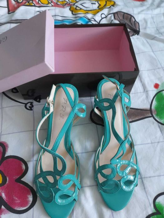 Дамски официални обувки на платформа, естествена кожа