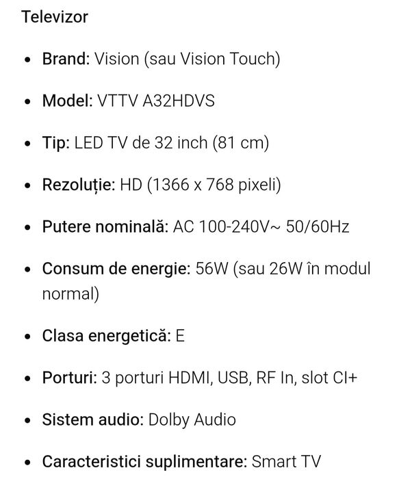 TV Smart VISION toch 81 diagonală!!!