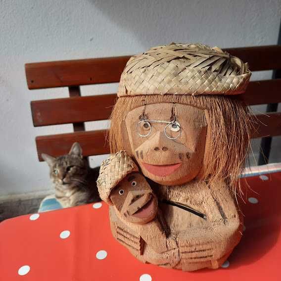 pusculita sculptata din coaja de nucă de cocos Bahamas