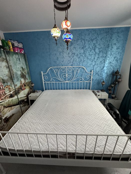 Pat metalic LEIRVIK IKEA 180x200 cu somiera LURÖY