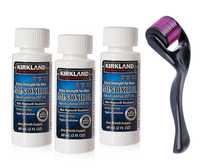 Minoxidil Kirkland 5%, 3 Luni Aplicare +Dermaroller, Tratament par