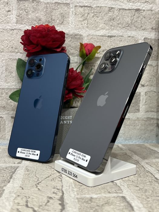  Carcasă iPhone 12 Pro Max NEGRU / ALBASTRU / GOLD (Originală) 