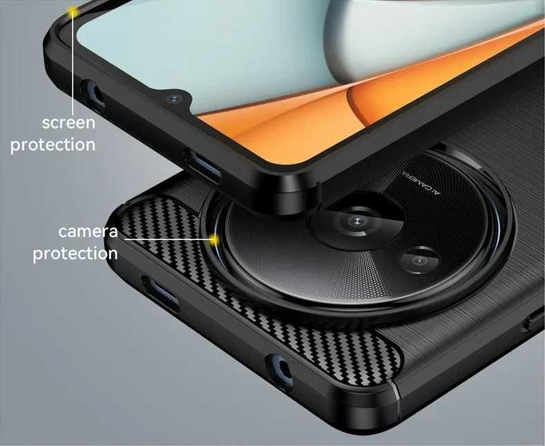 Xiaomi Redmi A3 / A2 / A1 - Удароустойчив Кейс Гръб CARBON