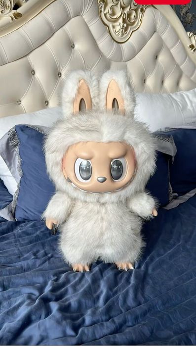 Голямо Лабубу Zimomo, Бяло/Кафяво, Labubu Zimomo 38см